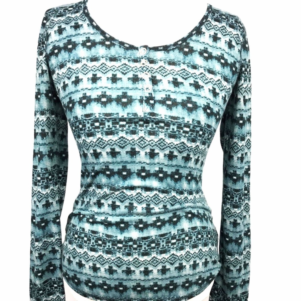 💫 Rachel Roy Thermal Shirt Blue Size Small